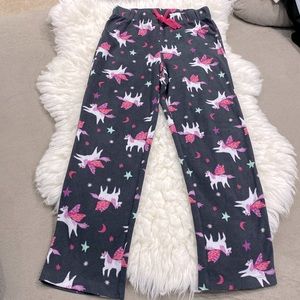 Girls’ Unicorn/Pegasus Old Navy Fleece Gray PJ Pants Cozy Warm Size L ( 10-12 )